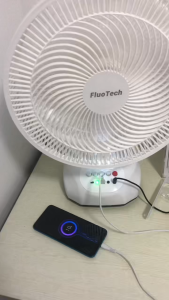 14-inch solar-powered fan (with solar panel) desktop/vertical Rechargeable fan USB phone charger