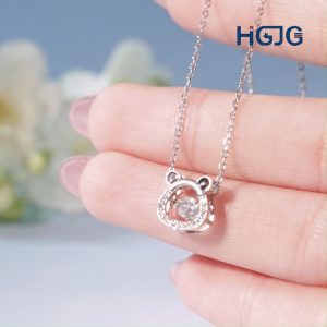 Dây Chuyền Nữ Bạc 925 HGJG Mặt Gấu Trúc Cố Định Dễ Thương Bạc Sáng Cao Cấp Bền Màu Dây Chuyền Nữ