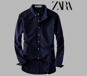 ZARA Kemeja Pria Putih Polos Panjang Slim Fit