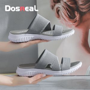 DosReaL Flats Slippers For Women Everyday Outdoor Sandals Korean Style Classic Two Strap Fashion Slide Slippers for Ladies Footwear
