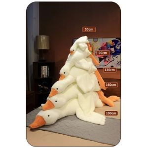 50 70 90 cm Long Plush White Goose Washable Sleeping Pillow Big White Goose Plush Toy Goose Toy Stuffed Lifelike Big Wings Duck Hug Massage Throw Pillow Boyfriend Cushion For Girl Stuffed Mat