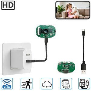 Flexible WiFi Camera PCBA Board HD Remote Monitoring Module with Bendable Camera Cable for DIY Home Security Surveillance