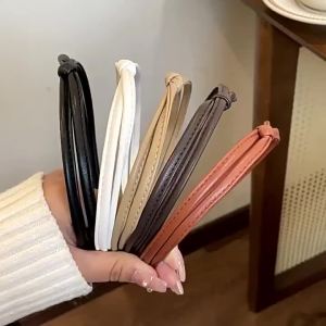 Simplicity Leather Narrow Edge Headband for Women Elegant Simple Face Wash Headband Fashion Girls Hair Band Hair Accessories