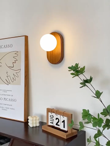 Japanese Wooden Wall Light  Wabi-sabi style Modern Bedroom Bedside Led Wall Lamp Minimalist Living Room Background Wall Lights