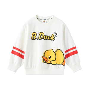 BDuck อินเทรนด์ เสื้อแขนยาว เสื้อฮู้ด ฤดูใบไม้ผลิ ฤดูใบไม้ร่วง เสื้อผ้าเด็กชายหญิง เสื้อสเว็ตเชิ้ต สวมใส่สบาย ผ้าฝ้าย โพลีเอสเตอร์ ผ้าผสม