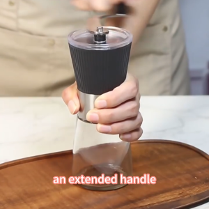 VOLKAFE manual coffee grinder with glass container and hand crank Portable