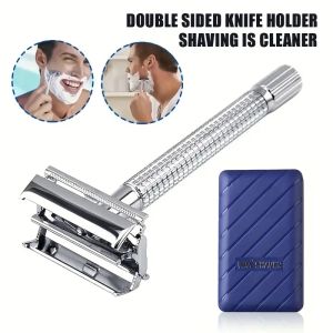 Double Edge Safety Stainless Steel Manual Men Razor Non-slip Handle Butterfly Razor Quick blade replacement With Smooth Shave