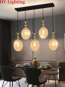 Restaurant chandelier 5-head long chandelier bar counter cashier decorative lamp dining table light