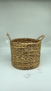 Giỏ lục bình ECOHUB tròn trồng cây / Decor /Giỏ đựng đồ Có tay cầm (4 Khích thước) | EH038