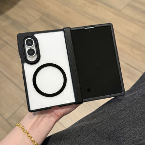 for Magsafe Matte Translucent Magnetic Case for Samsung Galaxy Z Fold 8 Ultra 7 6 5 Fold8 Wide 2in1 Hinge Protection Cover Funda