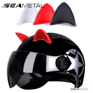 Seemetal Mũ bảo hiểm xe máy tai mèo trang trí phụ kiện mũ bảo hiểm đi xe cào cào Silicone tai mèo Sticker