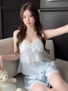 Bộ Đồ Ngủ Ren Lụa Băng Có Đệm Ngực Bộ Đồ Ngủ Ren Viền Ngọt Ngào Bộ Đồ Ngủ Ren Cho Nữ Bộ Đồ Ngủ Ren Họa Tiết Mùa Hè