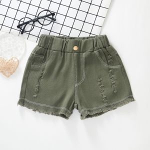 Girls Summer Thin Cotton Denim Shorts Loose Fit Childrens Clothing Breathable Lightweight Kids Trousers Age 2-12