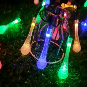 Lampu Raya Solar Outdoor Waterproof String Lights LED Solar Crystal Balls Star Light 8 Modes