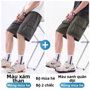 Paul Frank | Quần Short Thể Thao Mùa Hè Đa Ngăn Dây Rút Thoáng Mát