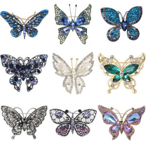 Rhinestone Butterfly Pin for Women Butterflies Brooches Insect Lapel Pin Banquet Party Backpack Gifts Jewelry Accessories