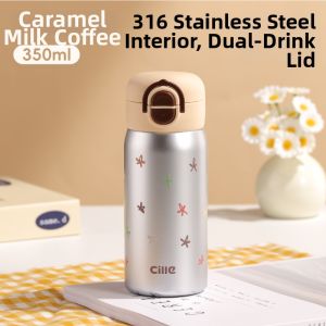 CILLE | Cute Portable Mini Thermal Insulation Bottle Dual-use Straw Cup