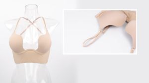 Womens Low Back Bra Wire Lifting Deep U Shaped Plunge Backless Bra with Multiway Convertible Clear Straps Body Shaper Lingeres