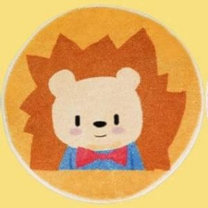 VIKAMA Round Cartoon Tiger Kids Play Rug Non Slip Soft Washable Animal Carpet For Nursery Bedroom Playroom Home Decor