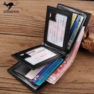 Mens Short Wallet Integrated Horizontal Style Large Capacity Can Hold Drivers License Business Multi-functional Trendy