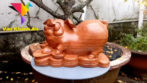 Tượng Heo Tài Lộc Gỗ Hương - Đồ Phong Thủy Để Bàn - Tượng Trang Trí Decor - Quà Tặng Lưu Niệm Ý Nghĩa Độc Đáo - Gỗ Decor - Vật Phẩm Phong Thủy Để Bàn
