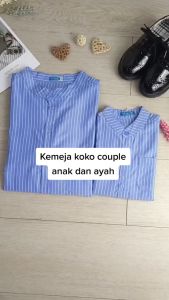 Kemeja Koko Dewasa Premium Senshukei / Kemeja Koko Dewasa Lengan Panjang Motif Salur