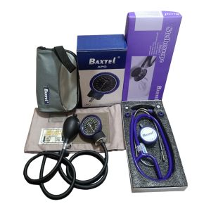 Violet APG BAXTEL Ring Aneriod Sphygmomanometer Blood Pressure Monitor With Deluxe Stethoscope Violet