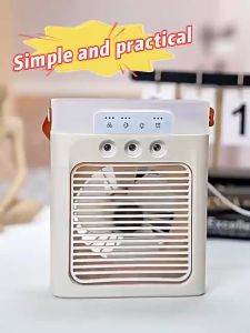 BUY 1 TAKE 1 MINI AIRCON FAN with humidifier 3 in 1 Air Cooler Fan electric fan with 7colors led lights electric fan with 7colors led lights low noise mist fan with 600ml water tank air conditioner fan portable aircon mini fan for room and office