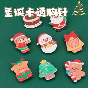 Pin Aksesoris Akrilik Karakter Natal Christmas Lucu Bros Baju Tas Fashion DCA2136