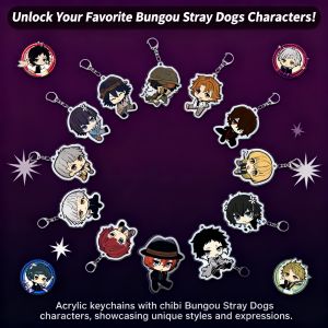 Bandai | Bungo Stray Dogs Acrylic Keychain Nakajima Atsushi Dazai Osamu Anime Keychain Pendant Crossborder Stock