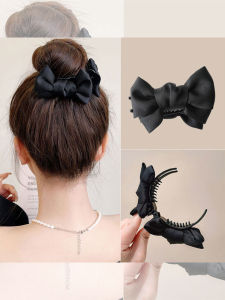 Black Satin Hair Accessories Low Bun Hairpins Womens Butterfly Knot Hairclips Hairgrips Styling Tools Fresh Outlined