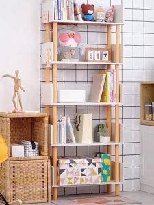 Wooden Book Rack For Children Study 150CM Height Storage Rack Organizer Bookshelf Display Rack