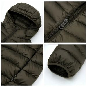Down Jacket Mens 2025 New 90% White Duck Down Super Light Down Jacket Mens Lightweight Thermal Coat Hooded Feather Coat