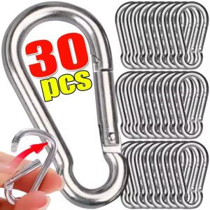 30/20Pcs Mini Carabiner Keychain / Stainless Steel D-ring Buckle / Heavy Duty Spring Snap Clip Hook / Key Ring Carabiner for Key / Outdoor Camping Tool