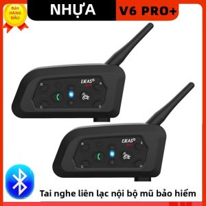 EJEAS V6 PRO + Bluetooth Mũ Bảo Hiểm Xe Máy Intercom Tai Nghe Chống Nước MP3 Bộ Liên Lạc Cho 6 Người Lái 800M BT Interphone Ghép Nối Phổ Thông