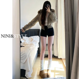 High Waist Black Denim Shorts Womens Summer New Style American A-Line Slimming Elastic Tight Fit Hot Pants Casual Washed Cotton Stretch Denim