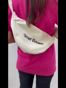 Customize Nylon Dumpling Shoulder Bag Korean Sling Bag Ins Fashion Hip Hop Solid Color Shoulder Bag Casual Underarm Crossbody Bag