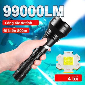 Đèn Pin Lặn Chuyên Nghiệp 99000 Lumens Đèn LED Công Suất Cao IPX8 Đèn Lồng Dưới Nước Chống Nước Đèn Pin Câu Cá Mạnh Mẽ Với Thân Hợp Kim Nhôm