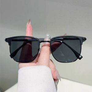 KAMMPT Vintage Square Sunglasses Men 2025 New Fashion Korean Style Black Shades Women Trendy Stylish Brand Design Sun Glasses