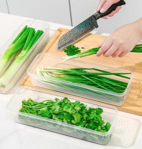 5 món mì hành lá rau mùi trong suốt đa năng dải dài hộp lưu trữ giữ tươi hộp hình chữ nhật Crisper Trái Cây Rau nhà hàng nhà bếp Hộp đựng kín Có Nắp