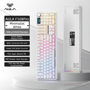 AULA F108 Pro Bluetooth 2.4G wired three-mode connection mechanical keyboard full-key hot-swappable gasket structure RGB light