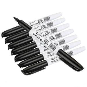 12Pcs Large Capacity Erasable Whiteboard Markers Water-Based Ink Black Dry Erase Pens for Office School Teaching Supplies