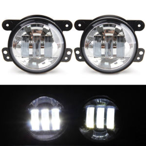 Đèn Sương Mù LED 4 Inch Halo DRL Cho Jeep Grand Cherokee 2011-2013 Jeep Wrangler JK TJ Dodge Chrysler Đèn Chiếu Sáng Trước Xe Hơi Hợp Kim Nhôm + PC
