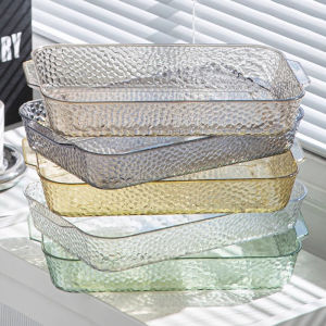 Luxurious Rectangular Plastic Tray Trendy Tea Cup Water Cup Combination Fruit Plate Creative Home Use Dining Table Accessories