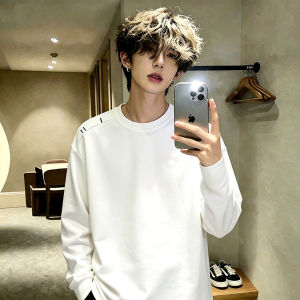 Deconstructed American Vintage Long Sleeve T-Shirt for Men Autumn
