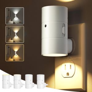 Night Lights Plug Into Wall Dimmable LED Wall Lights with Light Sensor 3 Color Temperatures for Hallway Bathroom Stair Bedroom