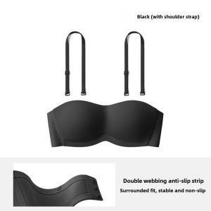 No-Slip Strapless Bra Invisible Wrap Chest Womens Underwear Run Jump Proof Tree Brand Seamless Sports Bra Youth Female Suitable