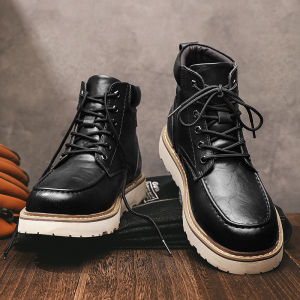 NUDANLAI | Vintage High-top Fleece Insulated Leather Boots for Men