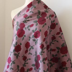 Yarn-dyed Jacquard Fabric Red Rose Embossed Fabric Skirt Sewing Cloth Handmade DIY Vintage Fabric