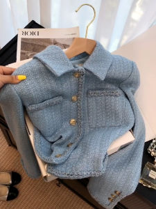 SHANGSHA | Unique & Stylish Blue Blazer Autumn